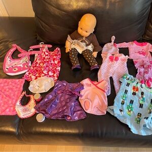 American Girl itty bitty baby with extra outfits - Valentine’s ❤️ turkey 🦃 Xmas